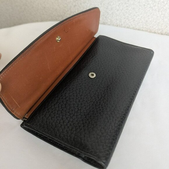 Vintage Dooney & Bourke All Weather Leather Kiss Lock Wallet Black Brown USA - Picture 7 of 12